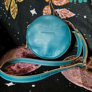 SOLD Portland Leather Goods TURQUOISE small Circle bag